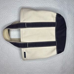 Lands' End Black and Cream Tote Bag